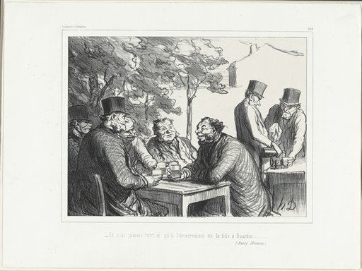 “- I never laughed so much as at the funeral of Bourdin's daughter.......” (Henri Monnier), plate 303 from Souvenirs d’artistes