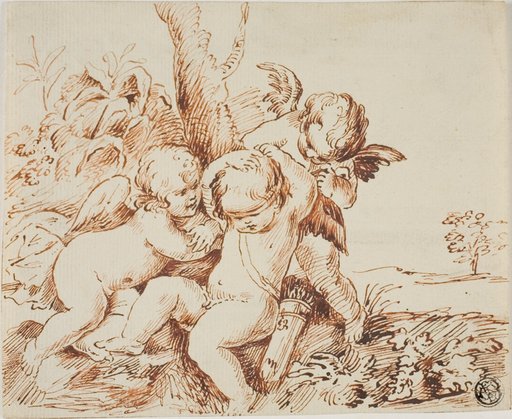 Two Putti Blindfolding a Third