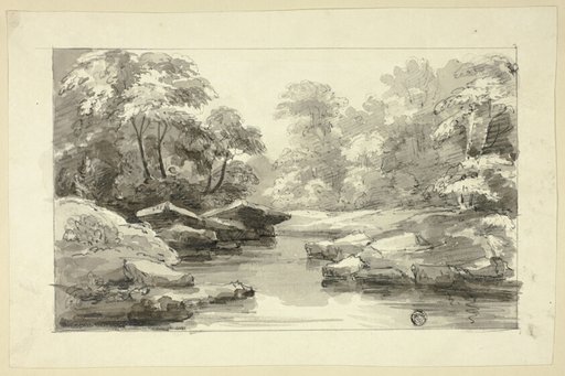 View Along Stream and Wooded Banks