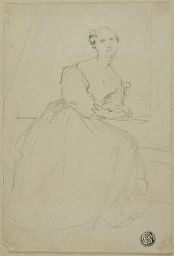 Sketch of Seated Woman in Evening Dress