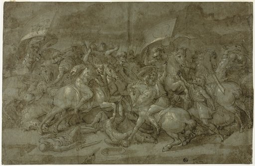 Battle between Romans and Barbarians