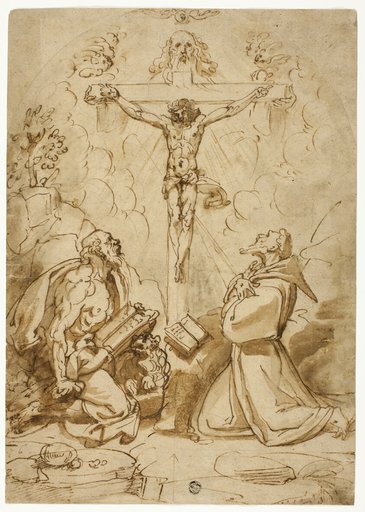 Saints Jerome and Francis of Assisi Adoring the Trinity