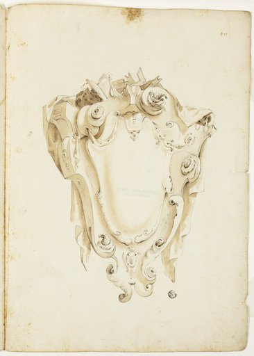 Design for Escutcheon, with Skulls and Books