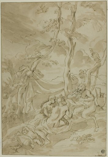 Bacchanale, with Satyr Playing Reeds