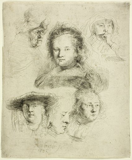 Studies of the Head of Saskia and Others