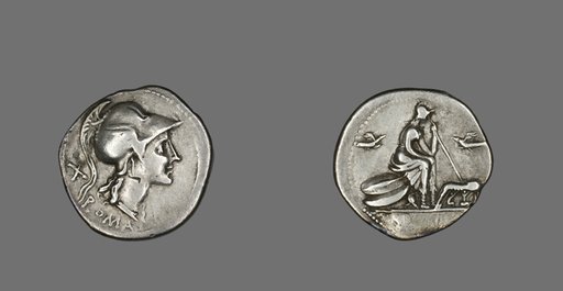Denarius (Coin) Depicting the Goddess Roma