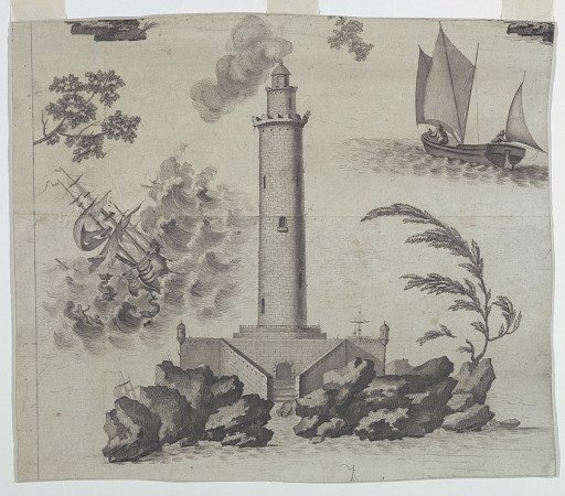 Fragment of a cartoon for cotton printing: Neptune or L'Empire des Mers