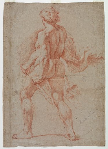 Naked warrior, seen from behind