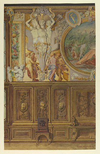 Section of wall, Gallery Francis I, Palace of Fontainebleau, France