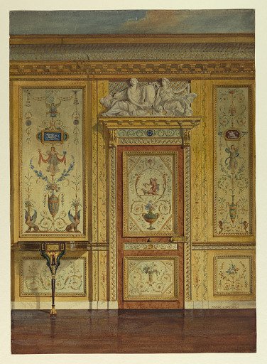 Section of wall, bedroom of Marie Antoinette, Palace of Fontainebleau, France