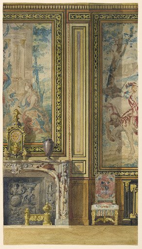 Section of a wall, Tapestry Room, Palace of Fontainebleau