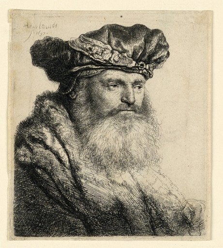A Bearded Man Wearing a Velvet Cap with a Jewel Clasp