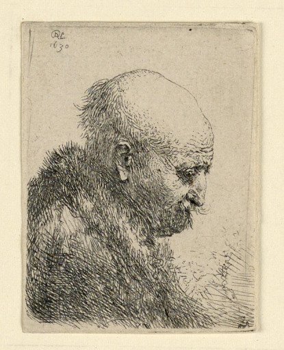 Bald-Headed Man in Profile Right: Small Bust; The Artist's Father?