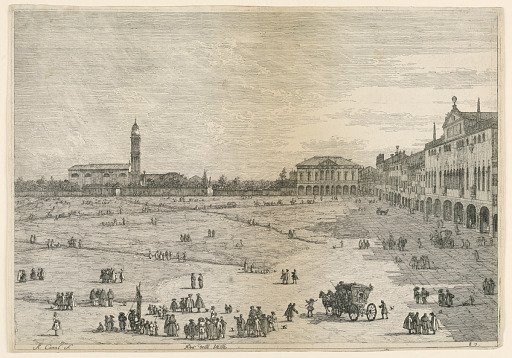 Prà della Valle (Prato della Valle, Padua), from the Vedute altre prese da i luoghi altre ideate