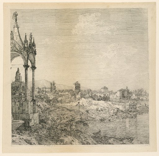 A View of a Town with a Bishop's Tomb