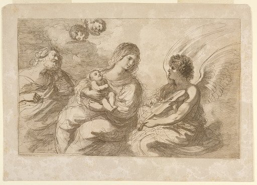 Virgin, Infant, and Joseph with an Angel Playing on a Violin
