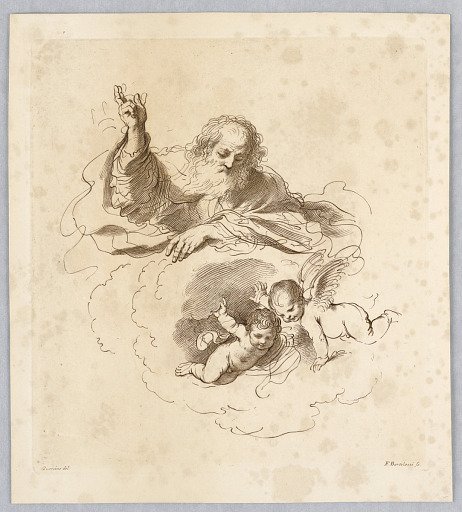 The Almighty in the Clouds, with Two Boy Angels