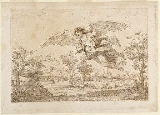 Angel with Two Children in Her Arms