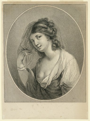 A Young Woman Withdrawing Her Veil