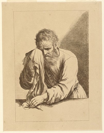 Old Man Weeping, after a drawing by Guercino