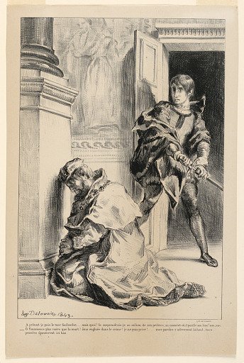 Illustration for Hamlet: Hamlet Tempted to Kill the King (III,3)