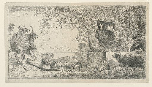Pan Sitting Opposite a Vase