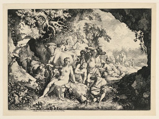 Nymphs Bathing Near a Cave