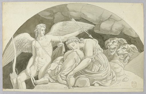Cupid Awakens Psyche Overcome by the Content of the Vase Filled by Proserpine