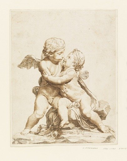 Two Cupids Kissing