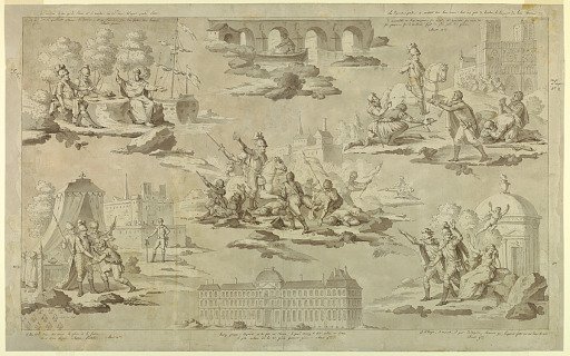 Cartoon for Printed Textile: The History of Henri IV [L'Histoire de Henri IV]