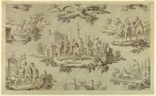 Cartoon for cotton printing: The Life of Belisaire [La Vie de Bélisaire]