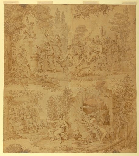 Cartoon for Cotton Printing: "Les Quatre Saisons"