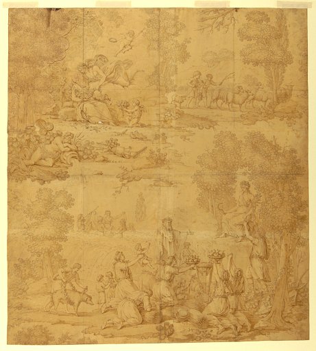 Cartoon for Cotton Printing: "Les Quatre Saisons"