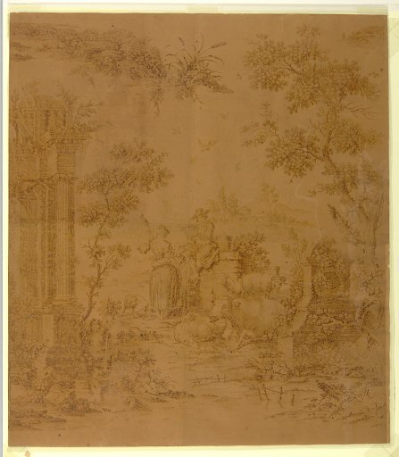 Proof for textile: "Pastoral Scene with Peacocks and Poultry"