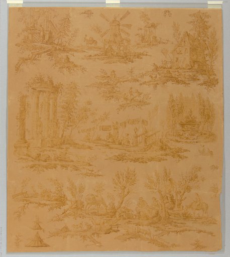 Proof for textile: The tomb of J.J.Rousseau