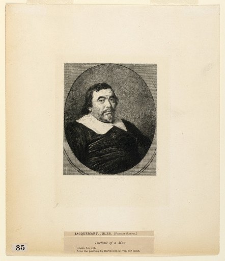 Portrait of a Man, from "Etchings of Pictures in the Metropolitan Museum, New York"