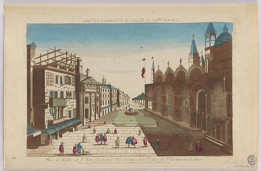 Peep-show, Place de l'Eglise de St. Marc et la Grande Place Terminée par l'Eglise de St. Geminien á Venise