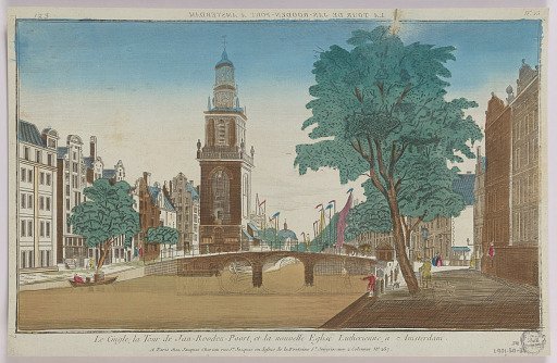Peep-show, Le Cingle, la Tour de Jan-Rooden-Poort, et la Nouvelle Eglist Lutherienne, à Amsterdam, No. 15