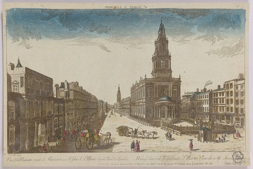 Peep-show, Vue de la Maison Royale de Somerset Avec l'Eglise de St. Marie Dans le Strand à Londres (A View of Somserset House with St. Mary's Church in the Strand London)