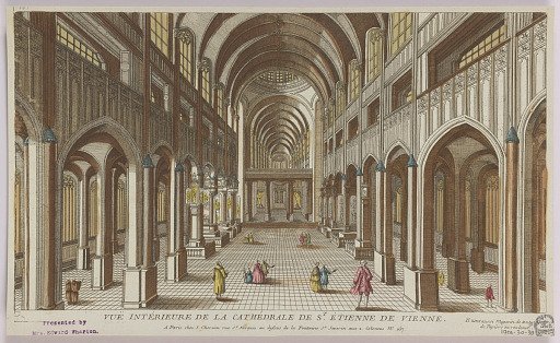 Peep-show, Vue Intérieure de la Cathédrale de St. Etienne de Vienne; Chereau - Il Tient Aussi Magazin de Toutes Sortes de Papiers en Rouleaux