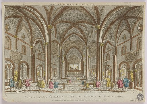 Peep-show, Vue Perspective du Dedans de L'Eglise des Chartreux de Pavie en Italie