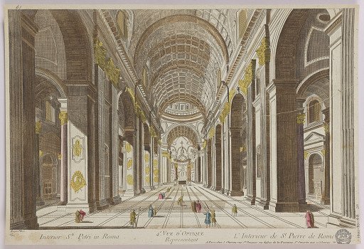 Peep-show, Vue d'Optique Representant Interior Sti Petri in Roma L'Interieur de St. Pierre de Rome