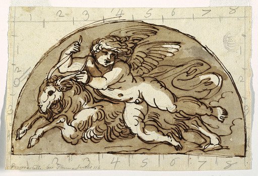 Capricorn, Lunette for Ceiling of the Sala Ottagonale, Palazzo Milzetti, Faenza