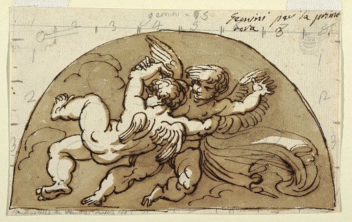 Gemini, Lunette for Ceiling, Sala Ottagonale, Palazzo Milzetti, Faenza
