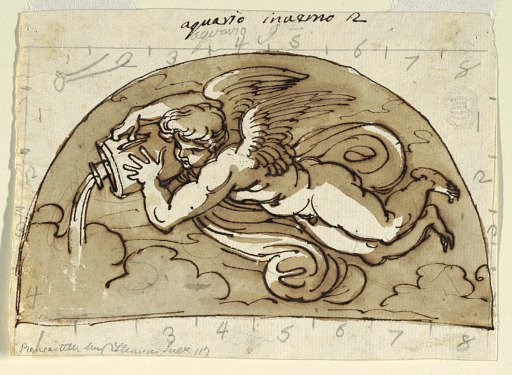 Aquarius, Lunette for Ceiling, Sala Ottagonale, Palazzo Milzetti, Faenza