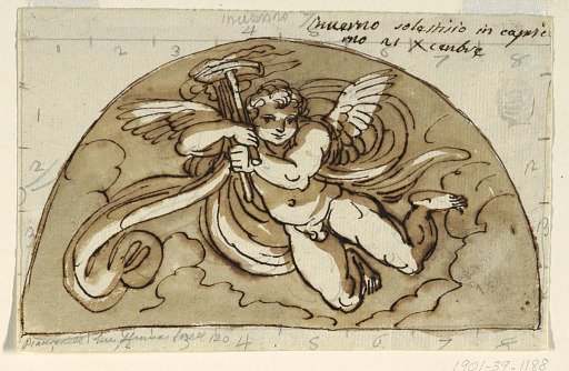 Winter, Lunette for Ceiling of Sala Ottagonale, Palazzo Milzetti, Faenza
