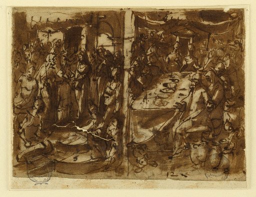 Marriage of the Virgin [left]; Marriage Feast at Cana [right]
