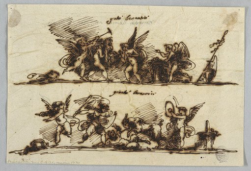 Design for Two Friezes with Putti