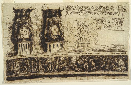 Friezes; Two Caryatids; Seated Figure