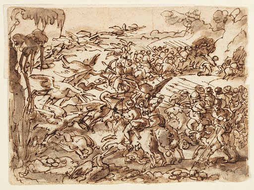 Fight between Pygmies and Cranes